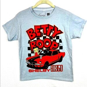 Betty Boop Graphic T-Shirt unisex kids junior Shelby car tee new cotton sz. 7-8